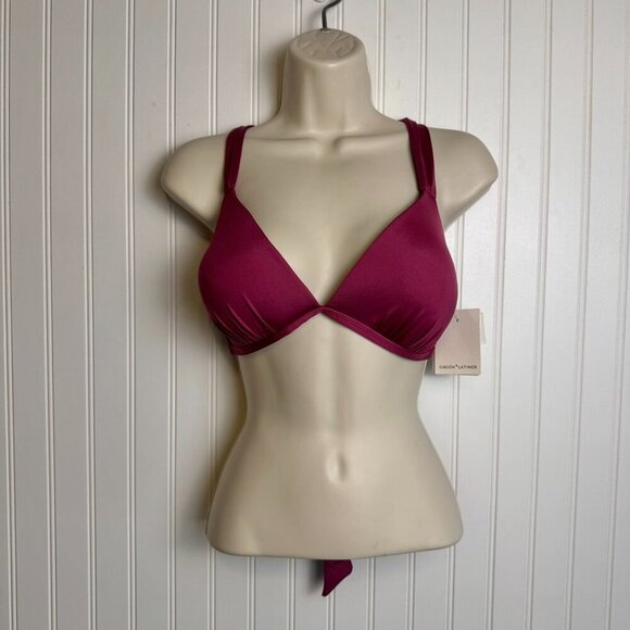 Gibson Latimer NWT purple tie back bikini top size large J23 - Picture 1 of 7
